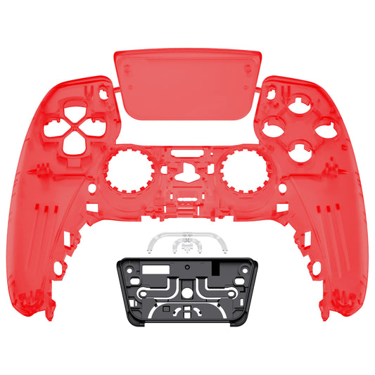 eXtremeRate PS5コントローラーBDM-010/020/030/040/050対応交換対応用フロントハウジングシェル＆タッチパッド【クリアレッド】