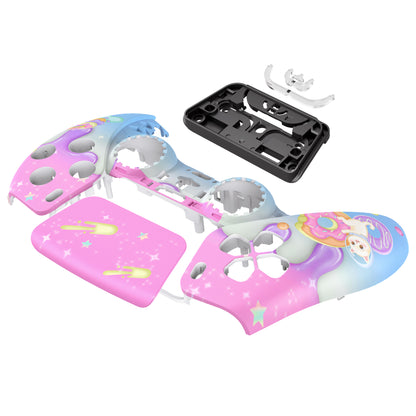 eXtremeRate PS5コントローラーBDM-010/020/030/040/050対応交換対応用フロントハウジングシェル＆タッチパッド【猫ちゃんのドーナツ旅】