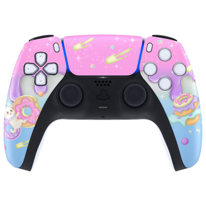 eXtremeRate PS5コントローラーBDM-010/020/030/040/050対応交換対応用フロントハウジングシェル＆タッチパッド【猫ちゃんのドーナツ旅】