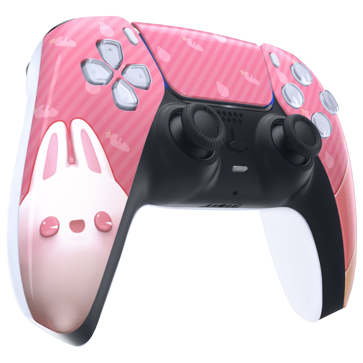 eXtremeRate PS5コントローラーBDM-010/020/030/040/050対応交換対応用フロントハウジングシェル＆タッチパッド【イースターのウサギ】