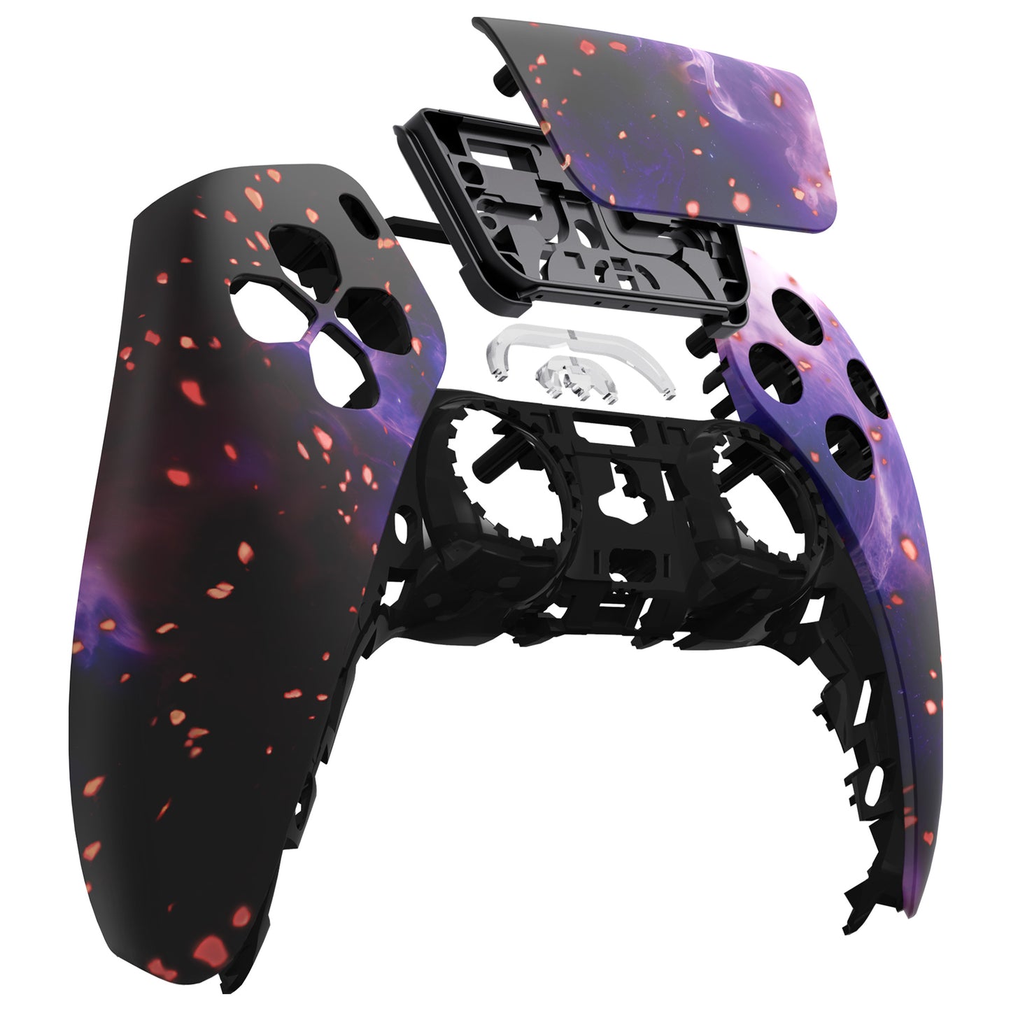 eXtremeRate PS5コントローラーBDM-010/020/030/040/050対応交換対応用フロントハウジングシェル＆タッチパッド【蓄光仕様 ダークマター風】