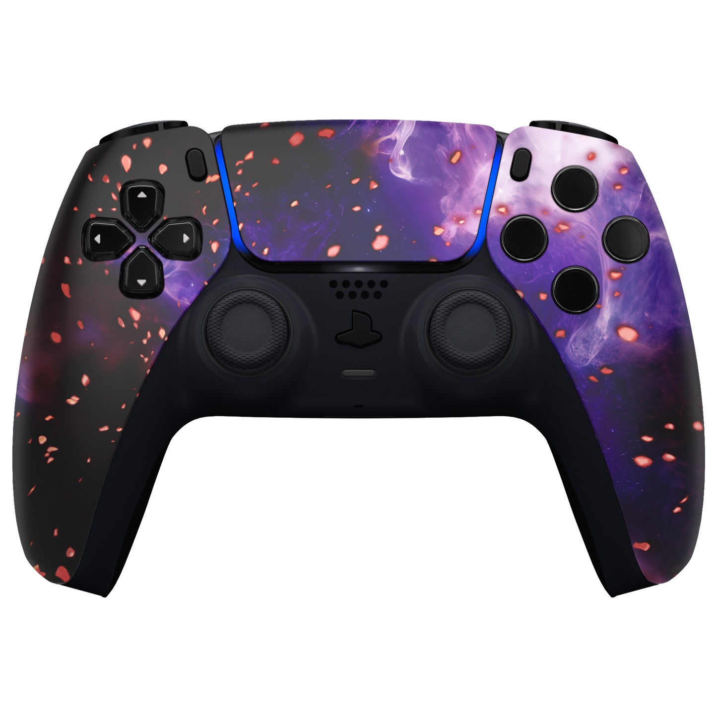 eXtremeRate PS5コントローラーBDM-010/020/030/040/050対応交換対応用フロントハウジングシェル＆タッチパッド【蓄光仕様 ダークマター風】
