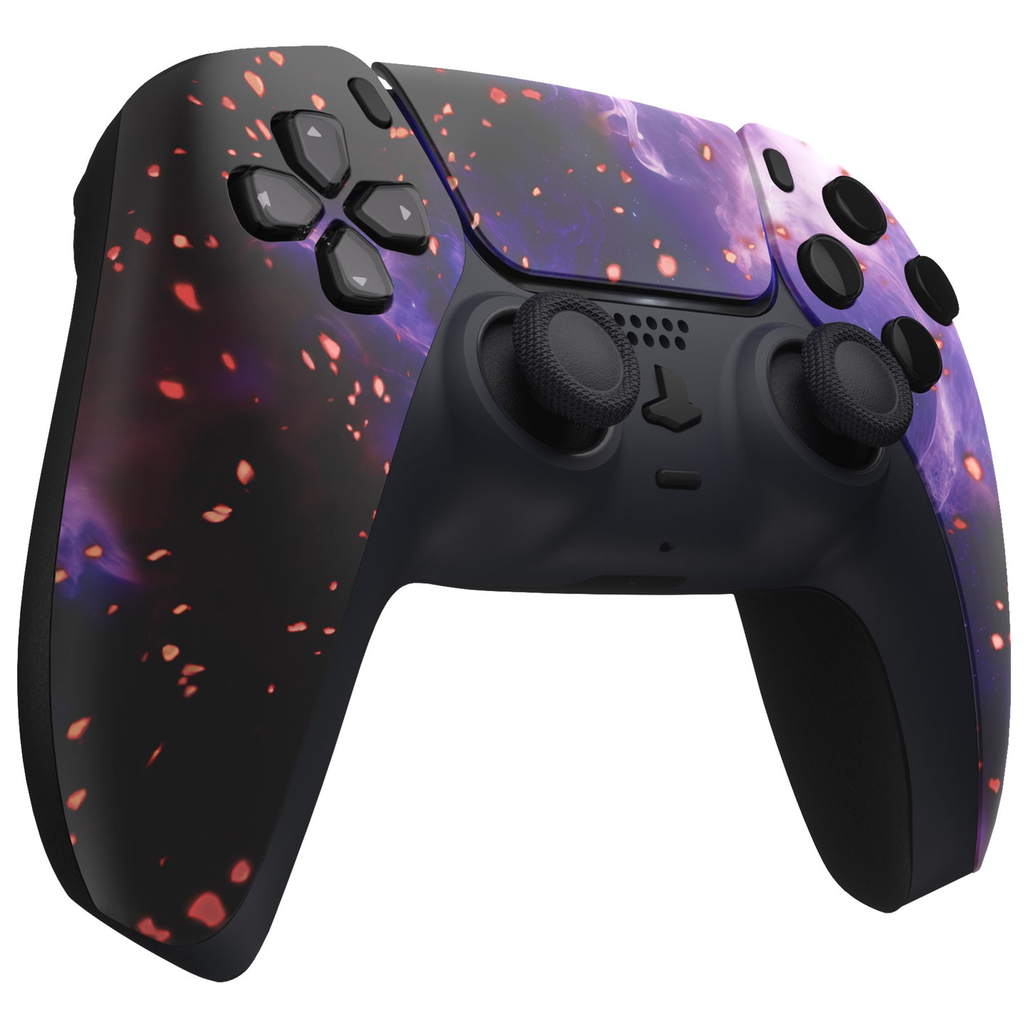 eXtremeRate PS5コントローラーBDM-010/020/030/040/050対応交換対応用フロントハウジングシェル＆タッチパッド【蓄光仕様 ダークマター風】