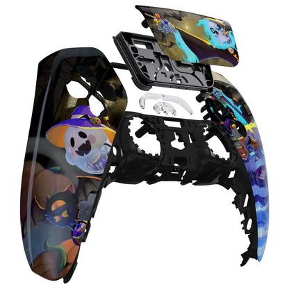 eXtremeRate PS5コントローラーBDM-010/020/030/040/050対応交換対応用フロントハウジングシェル＆タッチパッド【暗闇で光る - ハロウィンキャンディナイト】