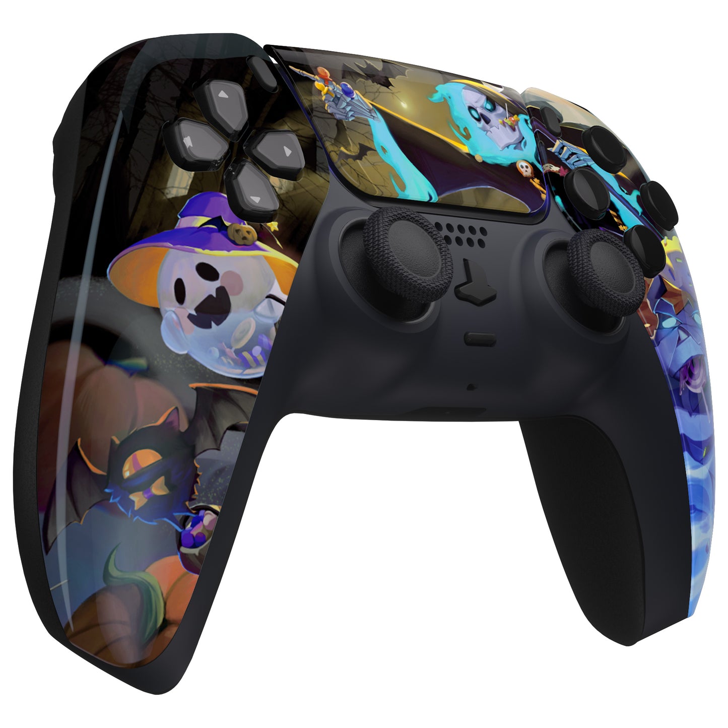 eXtremeRate PS5コントローラーBDM-010/020/030/040/050対応交換対応用フロントハウジングシェル＆タッチパッド【暗闇で光る - ハロウィンキャンディナイト】
