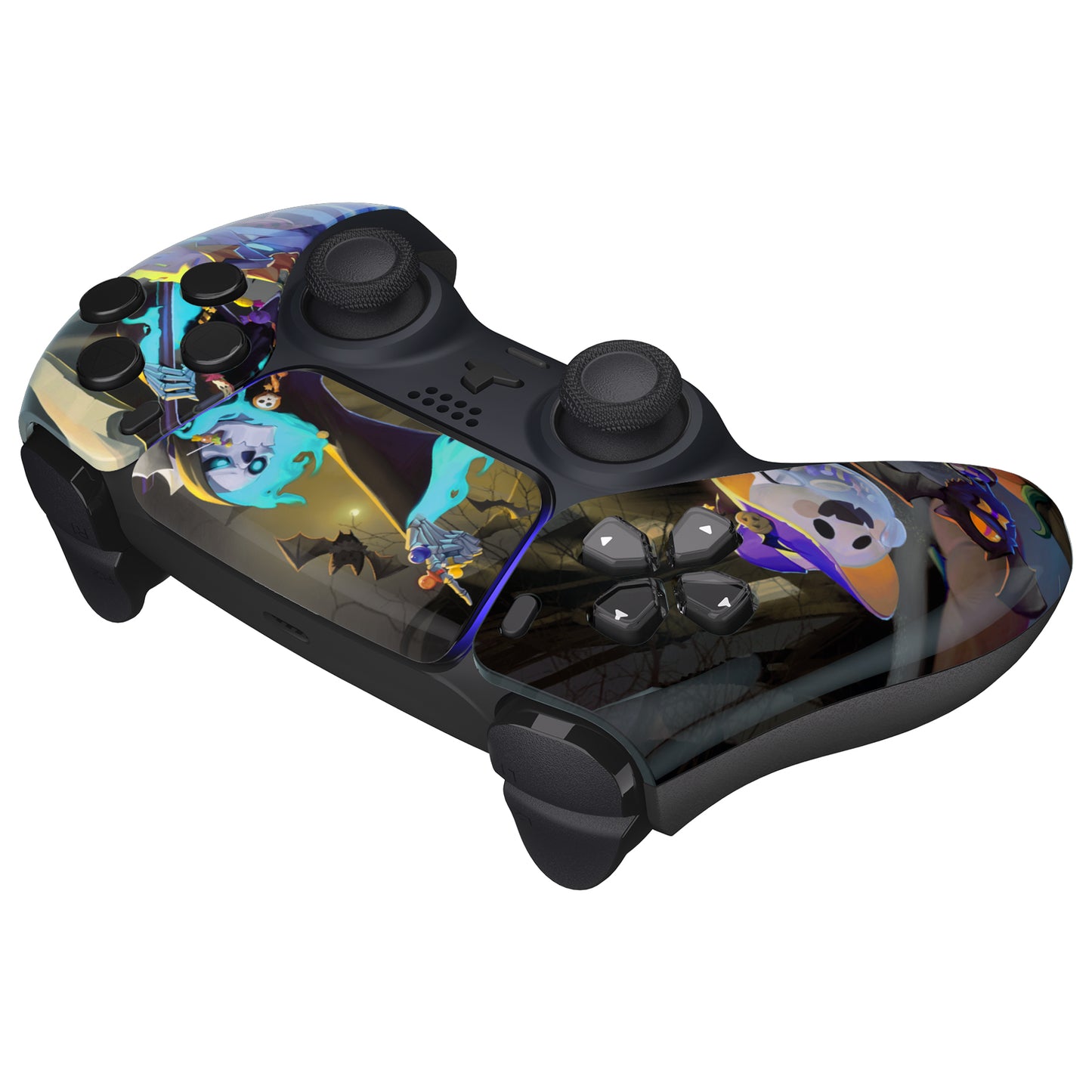 eXtremeRate PS5コントローラーBDM-010/020/030/040/050対応交換対応用フロントハウジングシェル＆タッチパッド【暗闇で光る - ハロウィンキャンディナイト】