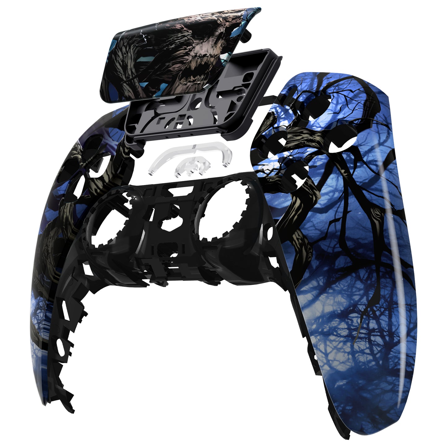 eXtremeRate PS5コントローラーBDM-010/020/030/040/050対応交換対応用フロントハウジングシェル＆タッチパッド【暗闇で光る-大地の主の目覚め】