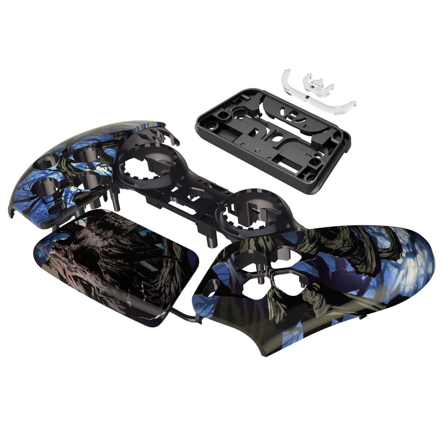 eXtremeRate PS5コントローラーBDM-010/020/030/040/050対応交換対応用フロントハウジングシェル＆タッチパッド【暗闇で光る-大地の主の目覚め】
