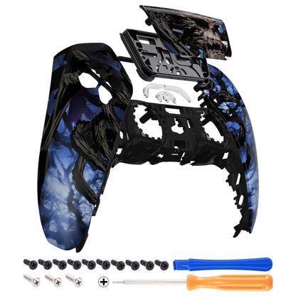eXtremeRate PS5コントローラーBDM-010/020/030/040/050対応交換対応用フロントハウジングシェル＆タッチパッド【暗闇で光る-大地の主の目覚め】