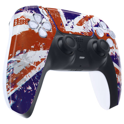 eXtremeRate PS5コントローラーBDM-010/020/030/040/050対応交換対応用フロントハウジングシェル＆タッチパッド【英国国旗傷油絵】