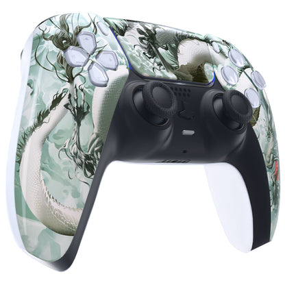 eXtremeRate PS5コントローラーBDM-010/020/030/040/050対応交換対応用フロントハウジングシェル＆タッチパッド【翡翠竜-雲上の主君】