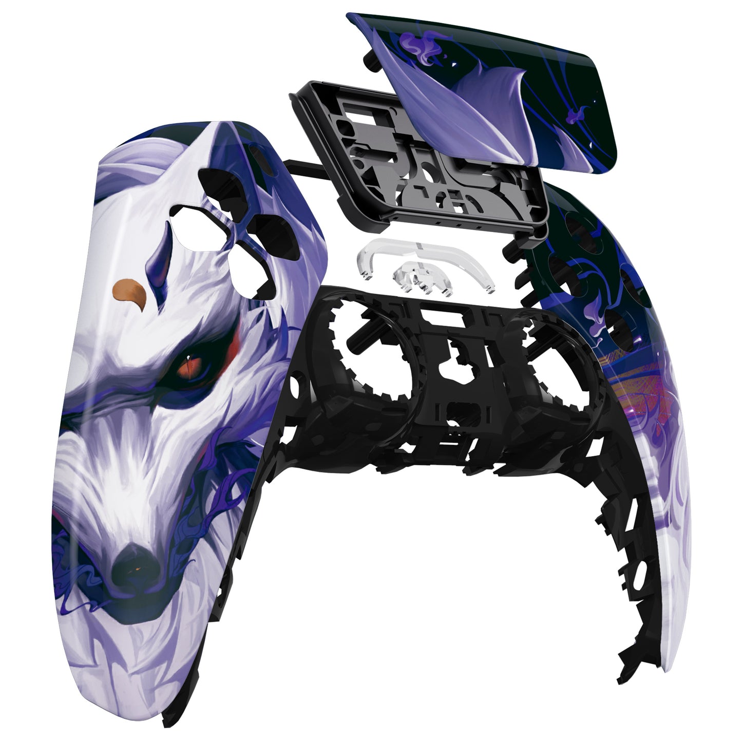 eXtremeRate PS5コントローラーBDM-010/020/030/040/050対応交換対応用フロントハウジングシェル＆タッチパッド【九尾の狐】