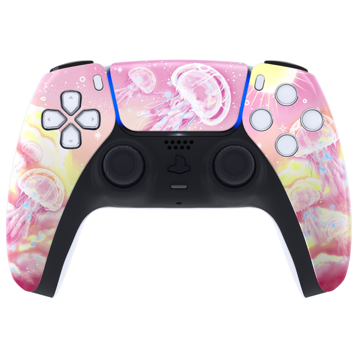 eXtremeRate PS5コントローラーBDM-010/020/030/040/050対応交換対応用フロントハウジングシェル＆タッチパッド【ピンキークラゲ天国】