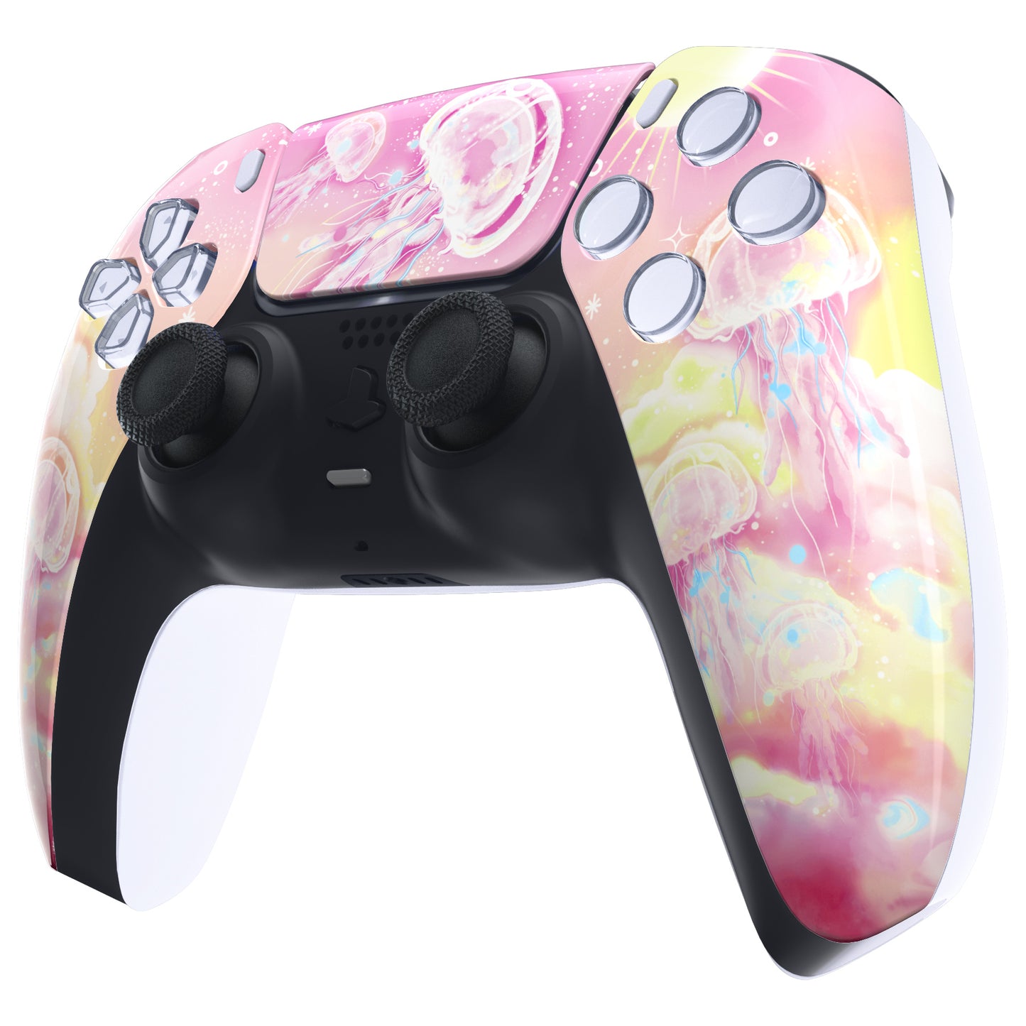 eXtremeRate PS5コントローラーBDM-010/020/030/040/050対応交換対応用フロントハウジングシェル＆タッチパッド【ピンキークラゲ天国】