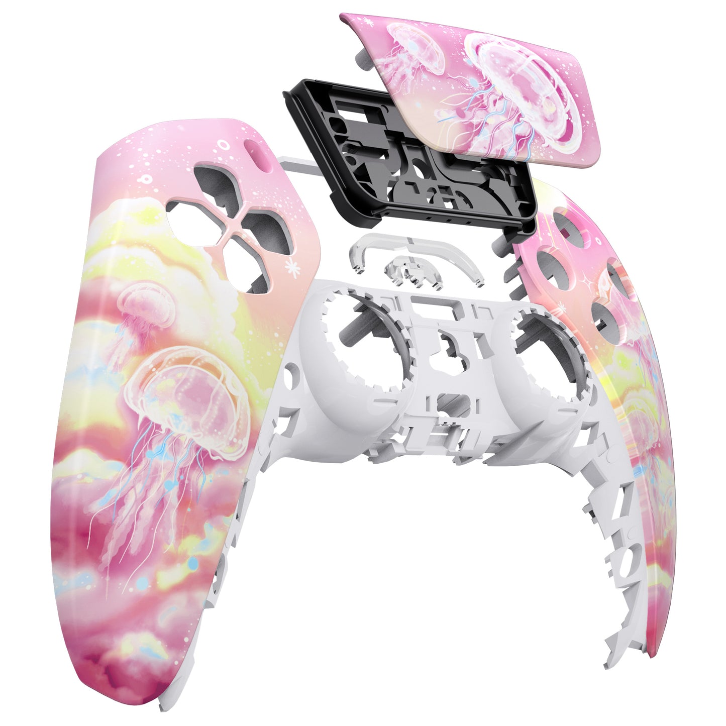 eXtremeRate PS5コントローラーBDM-010/020/030/040/050対応交換対応用フロントハウジングシェル＆タッチパッド【ピンキークラゲ天国】
