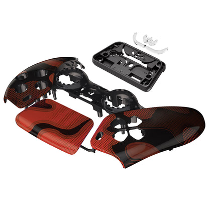 eXtremeRate PS5コントローラーBDM-010/020/030/040/050対応交換対応用フロントハウジングシェル＆タッチパッド【赤黒迷彩】