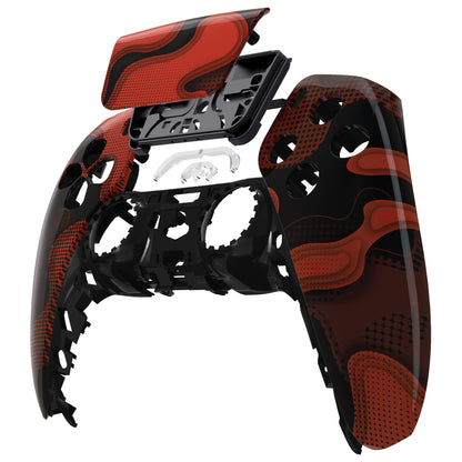 eXtremeRate PS5コントローラーBDM-010/020/030/040/050対応交換対応用フロントハウジングシェル＆タッチパッド【赤黒迷彩】