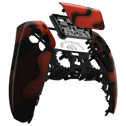 eXtremeRate PS5コントローラーBDM-010/020/030/040/050対応交換対応用フロントハウジングシェル＆タッチパッド【赤黒迷彩】