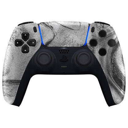 eXtremeRate PS5コントローラーBDM-010/020/030/040/050対応交換対応用フロントハウジングシェル＆タッチパッド【シルバーウェーブ】
