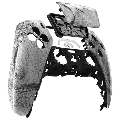 eXtremeRate PS5コントローラーBDM-010/020/030/040/050対応交換対応用フロントハウジングシェル＆タッチパッド【シルバーウェーブ】