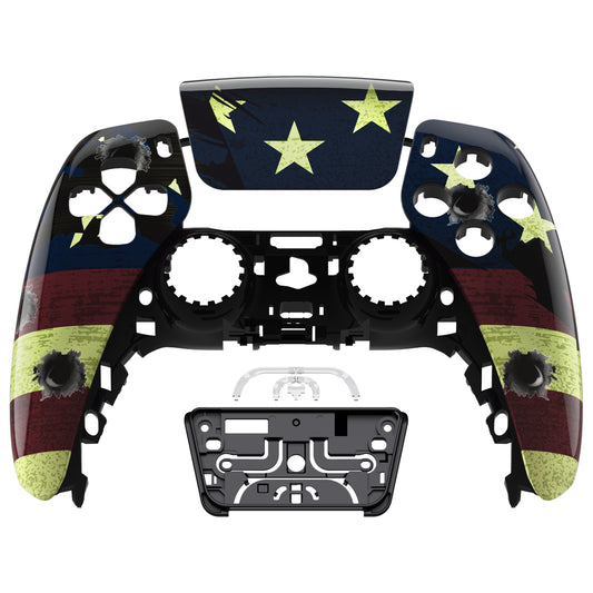 eXtremeRate PS5コントローラーBDM-010/020/030/040/050対応交換対応用フロントハウジングシェル＆タッチパッド【アメリカ国旗】