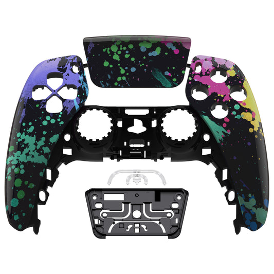 eXtremeRate PS5コントローラーBDM-010/020/030/040/050対応交換対応用フロントハウジングシェル＆タッチパッド【水彩スプラッシュ】