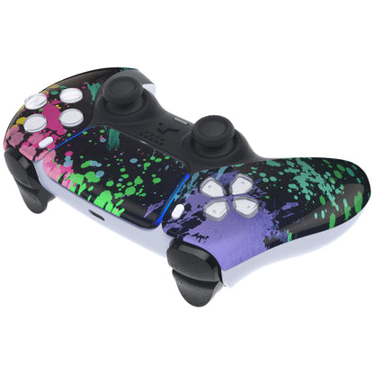eXtremeRate PS5コントローラーBDM-010/020/030/040/050対応交換対応用フロントハウジングシェル＆タッチパッド【水彩スプラッシュ】