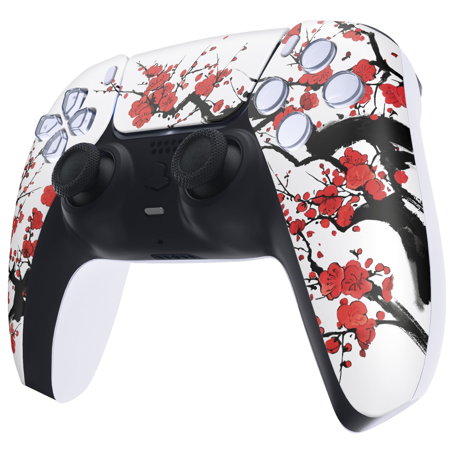 eXtremeRate PS5コントローラーBDM-010/020/030/040/050対応交換対応用フロントハウジングシェル＆タッチパッド【冬の梅】