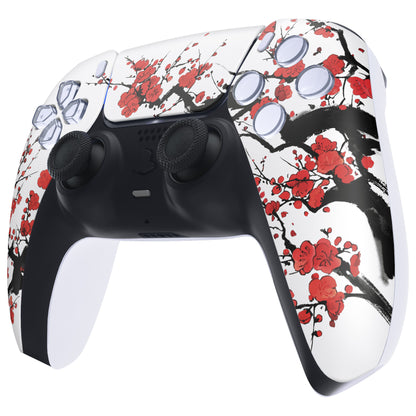 eXtremeRate PS5コントローラーBDM-010/020/030/040/050対応交換対応用フロントハウジングシェル＆タッチパッド【冬の梅】