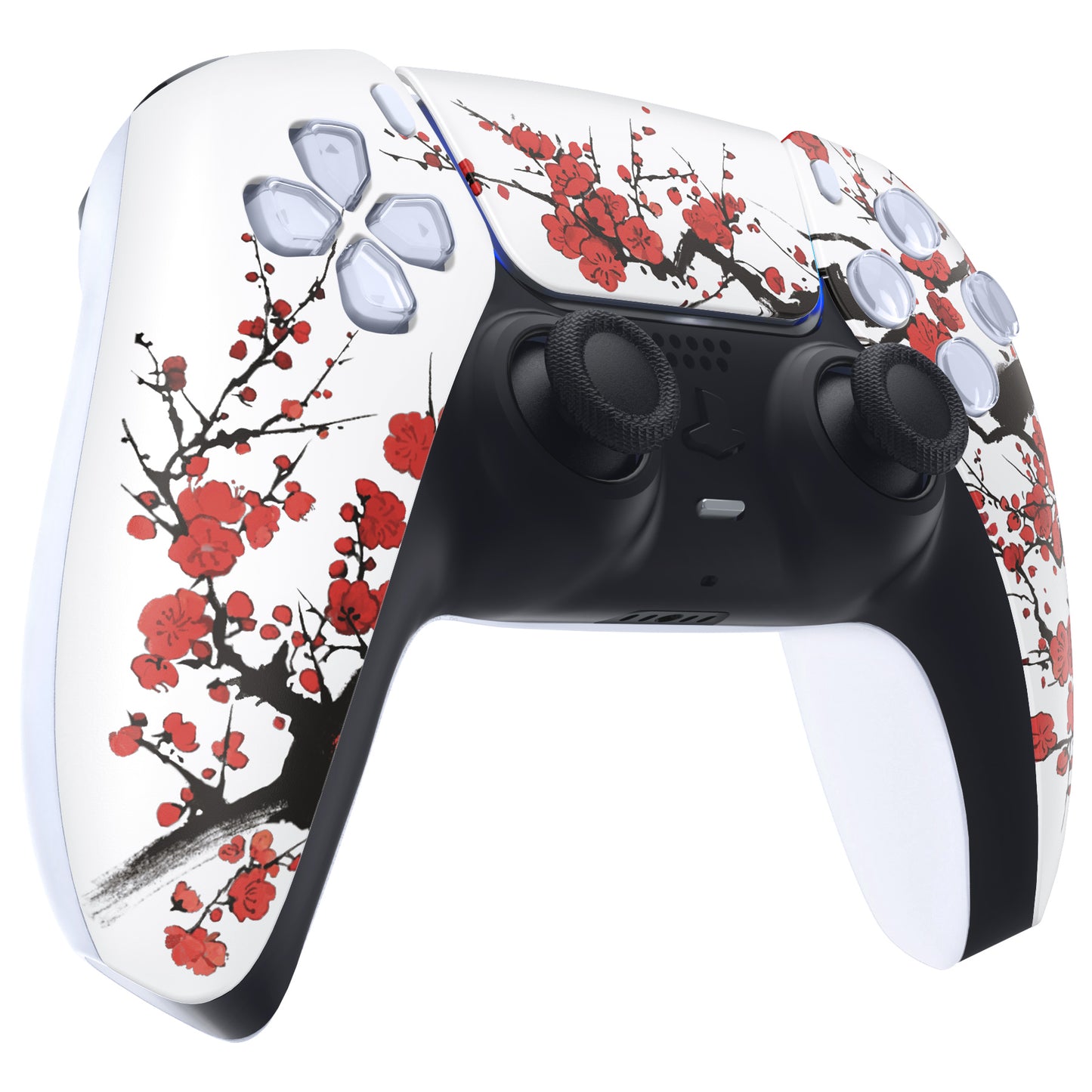 eXtremeRate PS5コントローラーBDM-010/020/030/040/050対応交換対応用フロントハウジングシェル＆タッチパッド【冬の梅】
