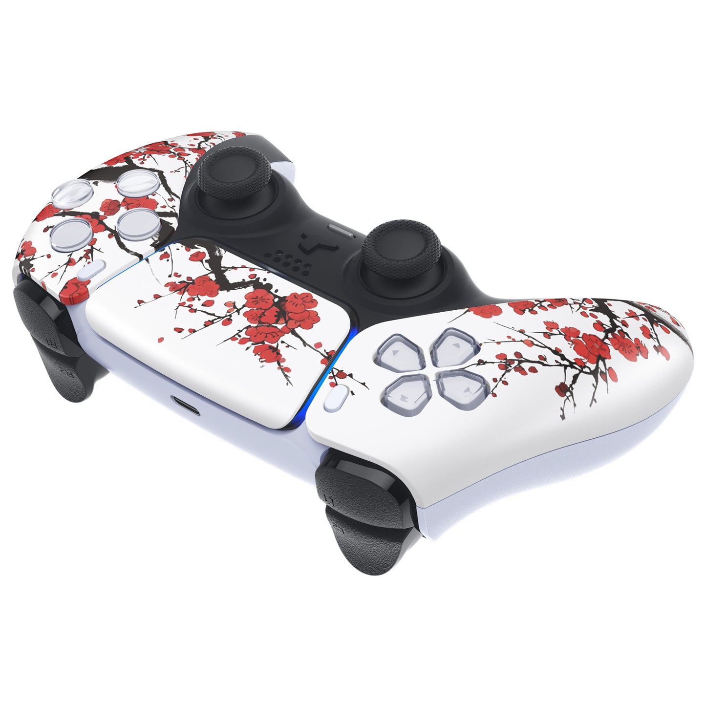 eXtremeRate PS5コントローラーBDM-010/020/030/040/050対応交換対応用フロントハウジングシェル＆タッチパッド【冬の梅】