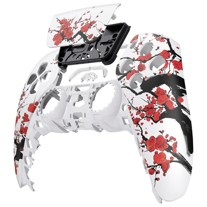 eXtremeRate PS5コントローラーBDM-010/020/030/040/050対応交換対応用フロントハウジングシェル＆タッチパッド【冬の梅】