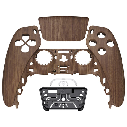eXtremeRate PS5コントローラーBDM-010/020/030/040/050対応交換対応用フロントハウジングシェル＆タッチパッド【木目調デザイン】