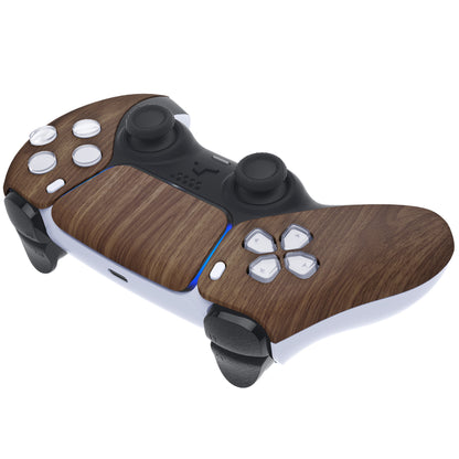eXtremeRate PS5コントローラーBDM-010/020/030/040/050対応交換対応用フロントハウジングシェル＆タッチパッド【木目調デザイン】