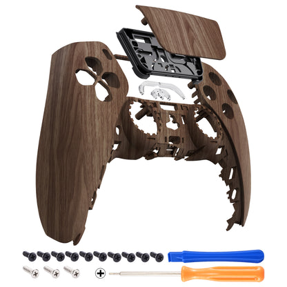eXtremeRate PS5コントローラーBDM-010/020/030/040/050対応交換対応用フロントハウジングシェル＆タッチパッド【木目調デザイン】