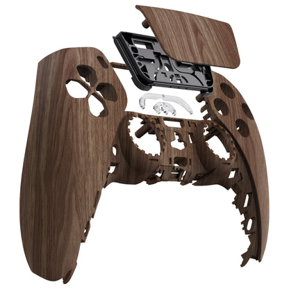 eXtremeRate PS5コントローラーBDM-010/020/030/040/050対応交換対応用フロントハウジングシェル＆タッチパッド【木目調デザイン】
