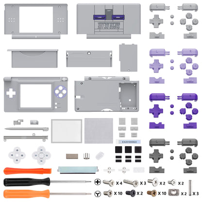 eXtremeRate Replacement Full Housing Shell & Buttons with Screen Lens for Nintendo DS Lite NDSL - Classic SNES Style eXtremeRate