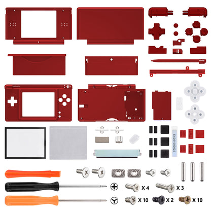 eXtremeRate Replacement Full Housing Shell & Buttons with Screen Lens for Nintendo DS Lite NDSL - Scarlet Red eXtremeRate