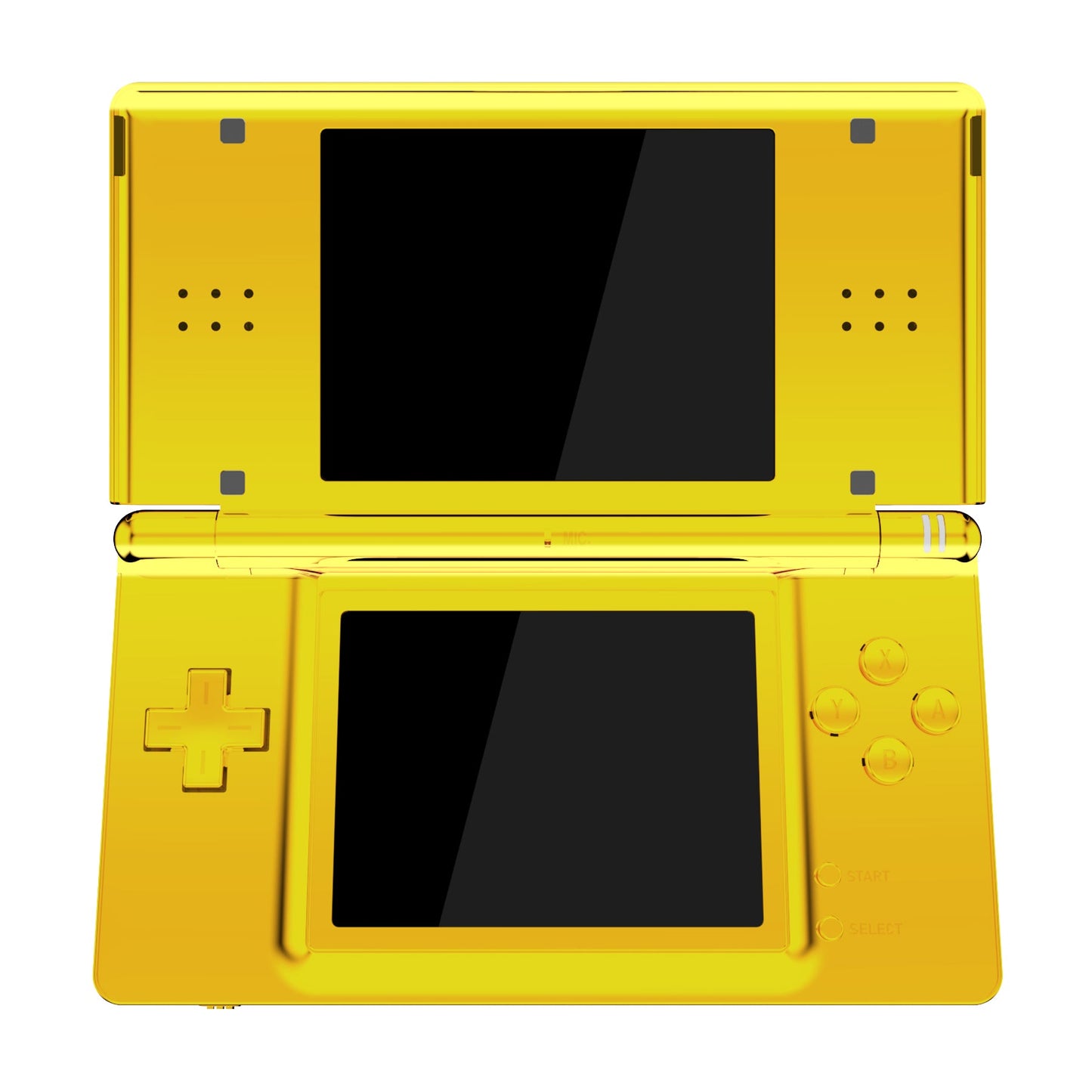 eXtremeRate Replacement Full Housing Shell & Buttons with Screen Lens for Nintendo DS Lite NDSL - Chrome Gold eXtremeRate