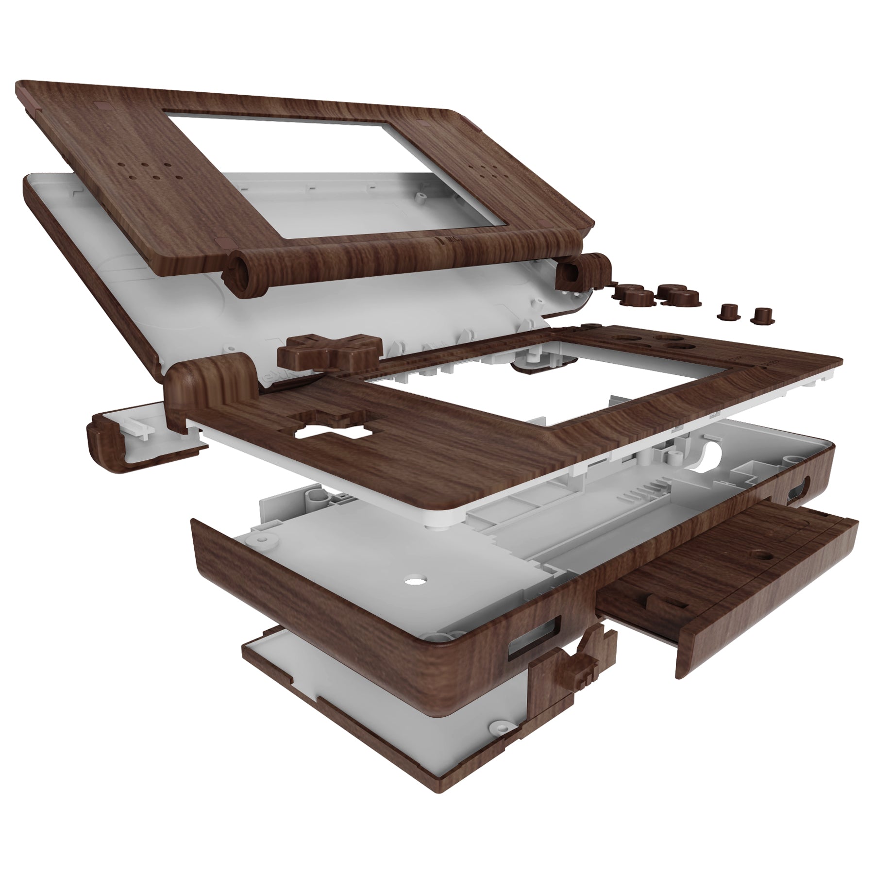 eXtremeRate Replacement Full Housing Shell & Buttons with Screen Lens for Nintendo DS Lite NDSL - Wood Grain eXtremeRate