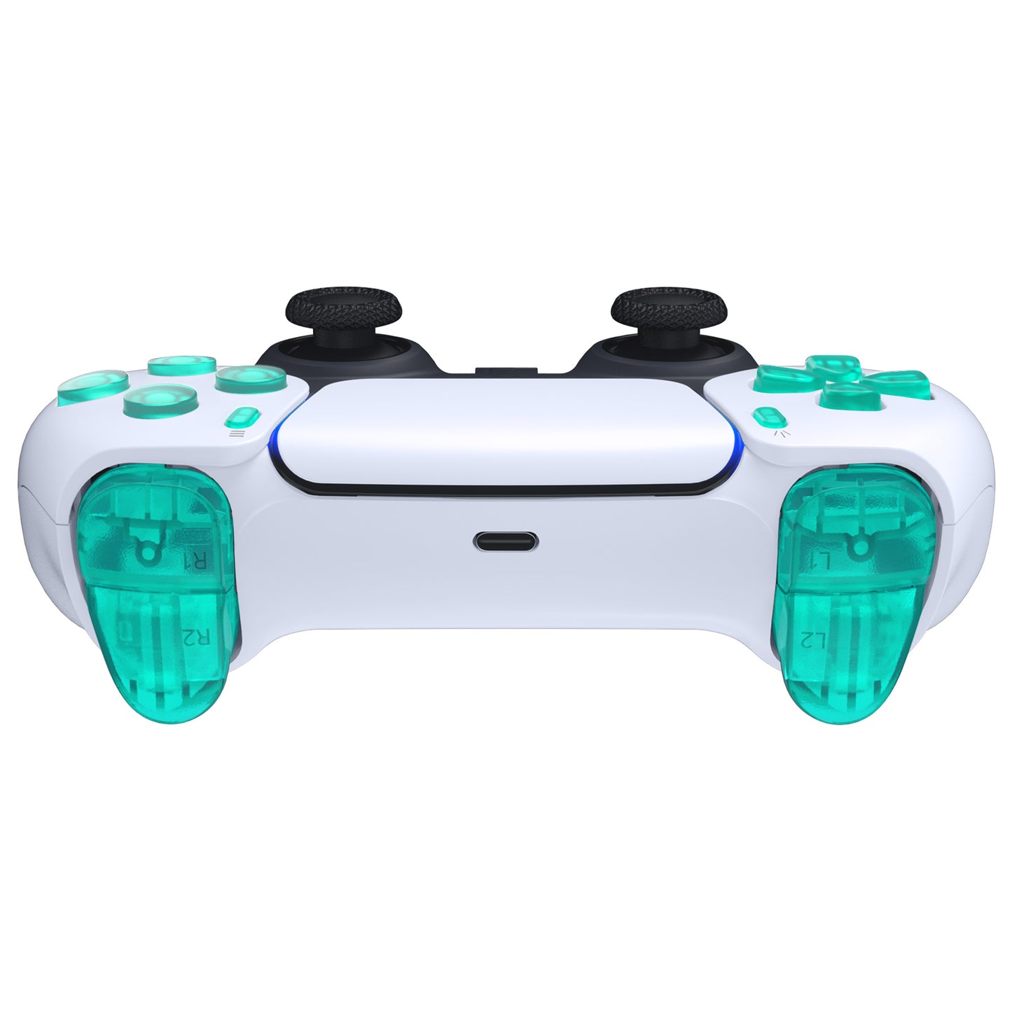 eXtremeRate PS5コントローラーBDM-010/020対応交換対応用フルセットボタン【エメラルドグリーン】