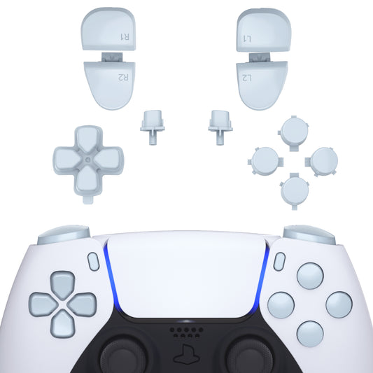 eXtremeRate PS5コントローラーBDM-030/040/050対応交換対応用フルセットボタン【ライトシアン】
