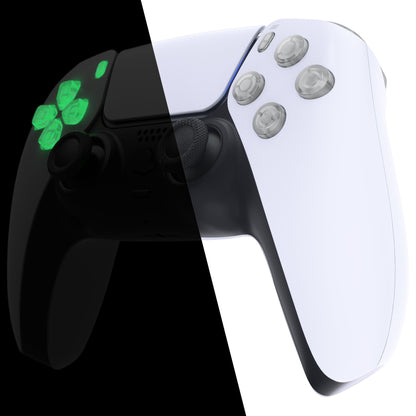 eXtremeRate Replacement Full Set Buttons Compatible with PS5 Controller BDM-030/040 - Glow in Dark - Green eXtremeRate