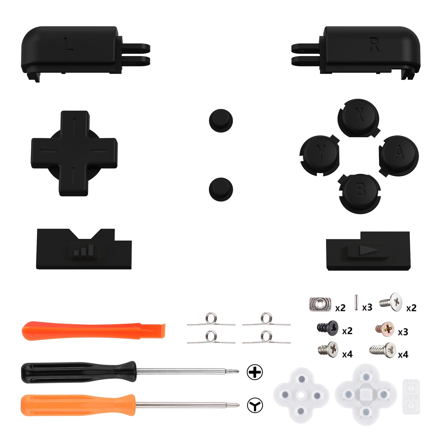 eXtremeRate Replacement Full Set Buttons for Nintendo DS Lite NDSL - Black eXtremeRate