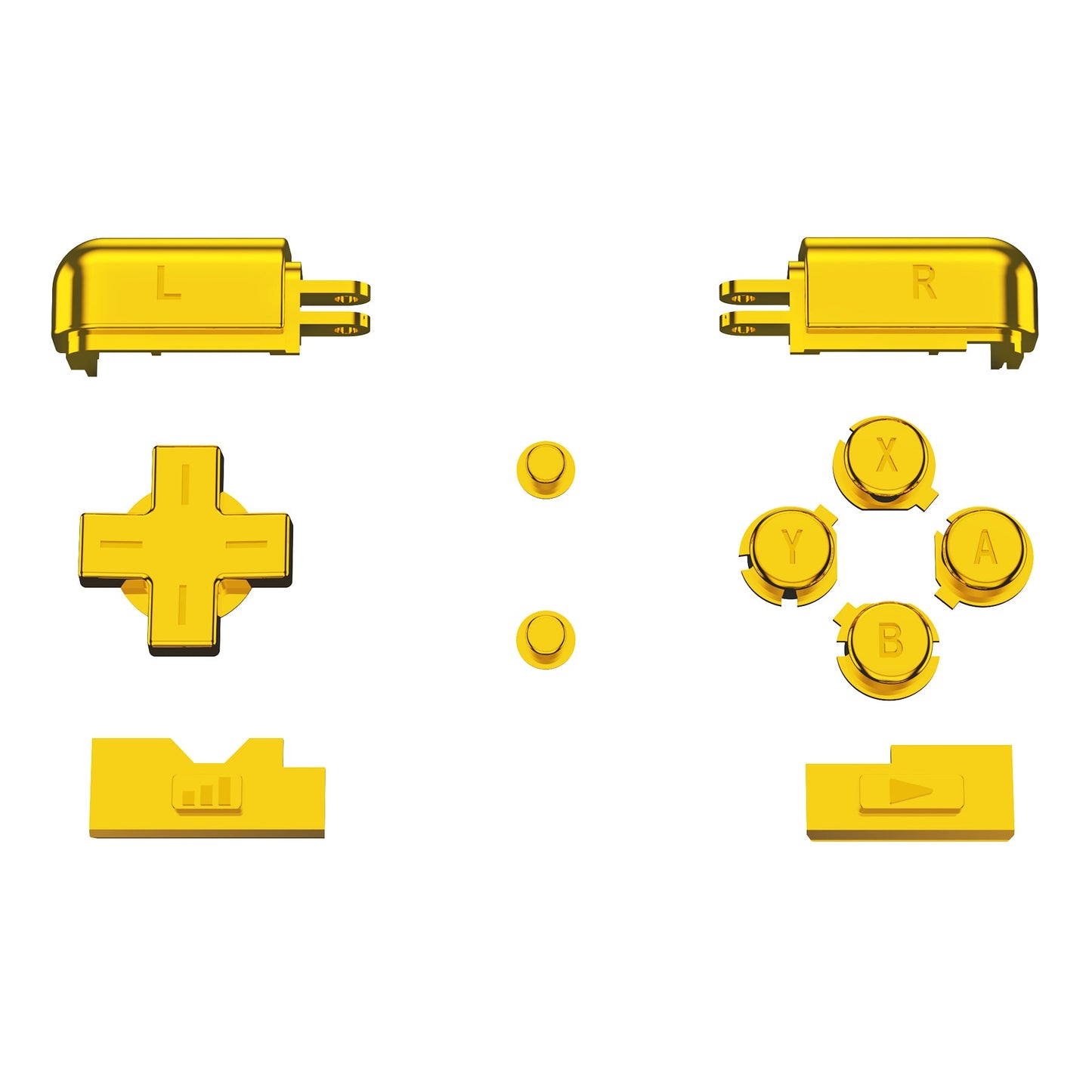 eXtremeRate Replacement Full Set Buttons for Nintendo DS Lite NDSL - Chrome Gold eXtremeRate