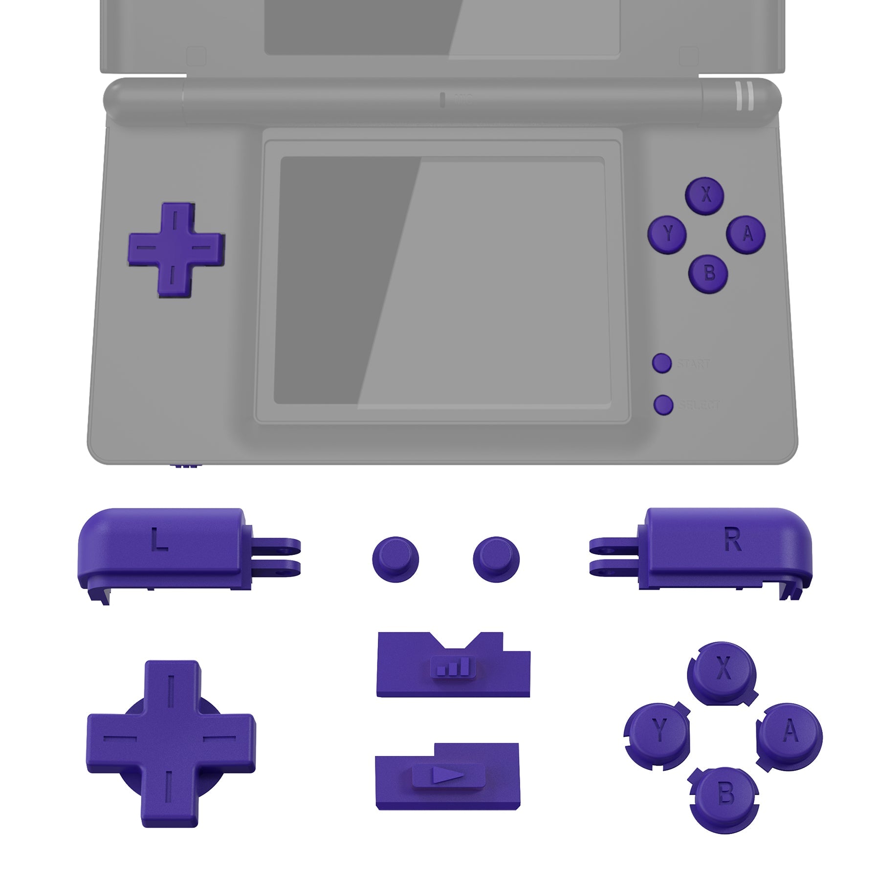 eXtremeRate Replacement Full Set Buttons for Nintendo DS Lite NDSL - Purple eXtremeRate