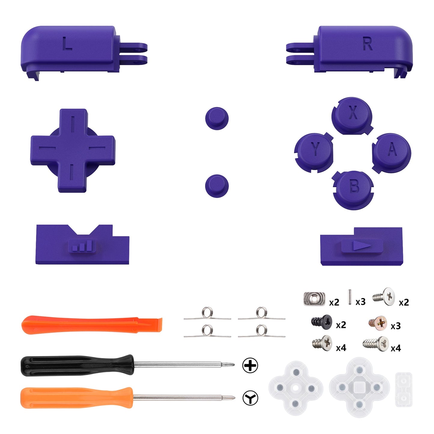 eXtremeRate Replacement Full Set Buttons for Nintendo DS Lite NDSL - Purple eXtremeRate