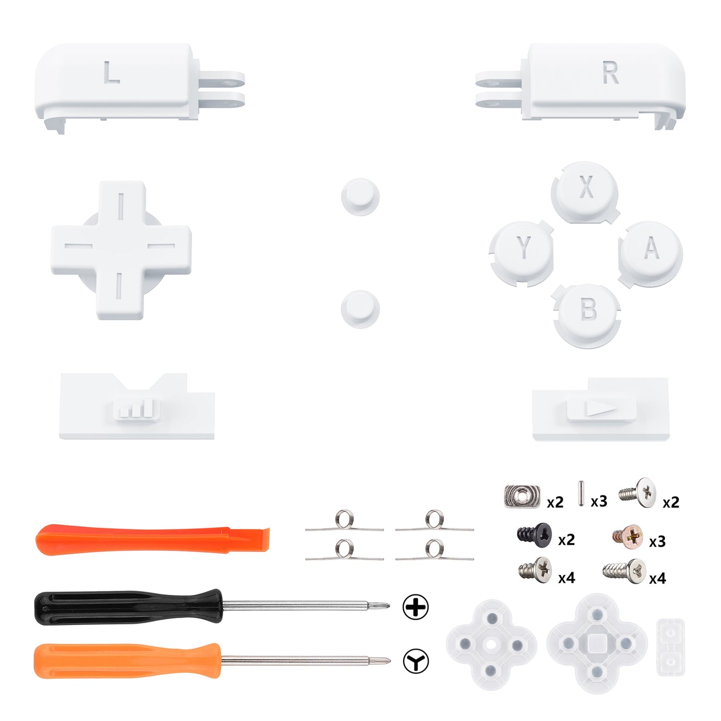 eXtremeRate Replacement Full Set Buttons for Nintendo DS Lite NDSL - White eXtremeRate