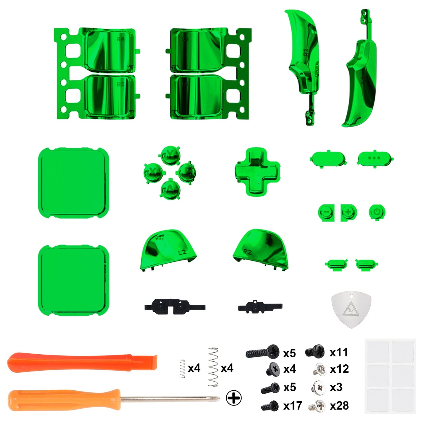 eXtremeRate Replacement Full Set Buttons for Steam Deck LCD - Chrome Green eXtremeRate