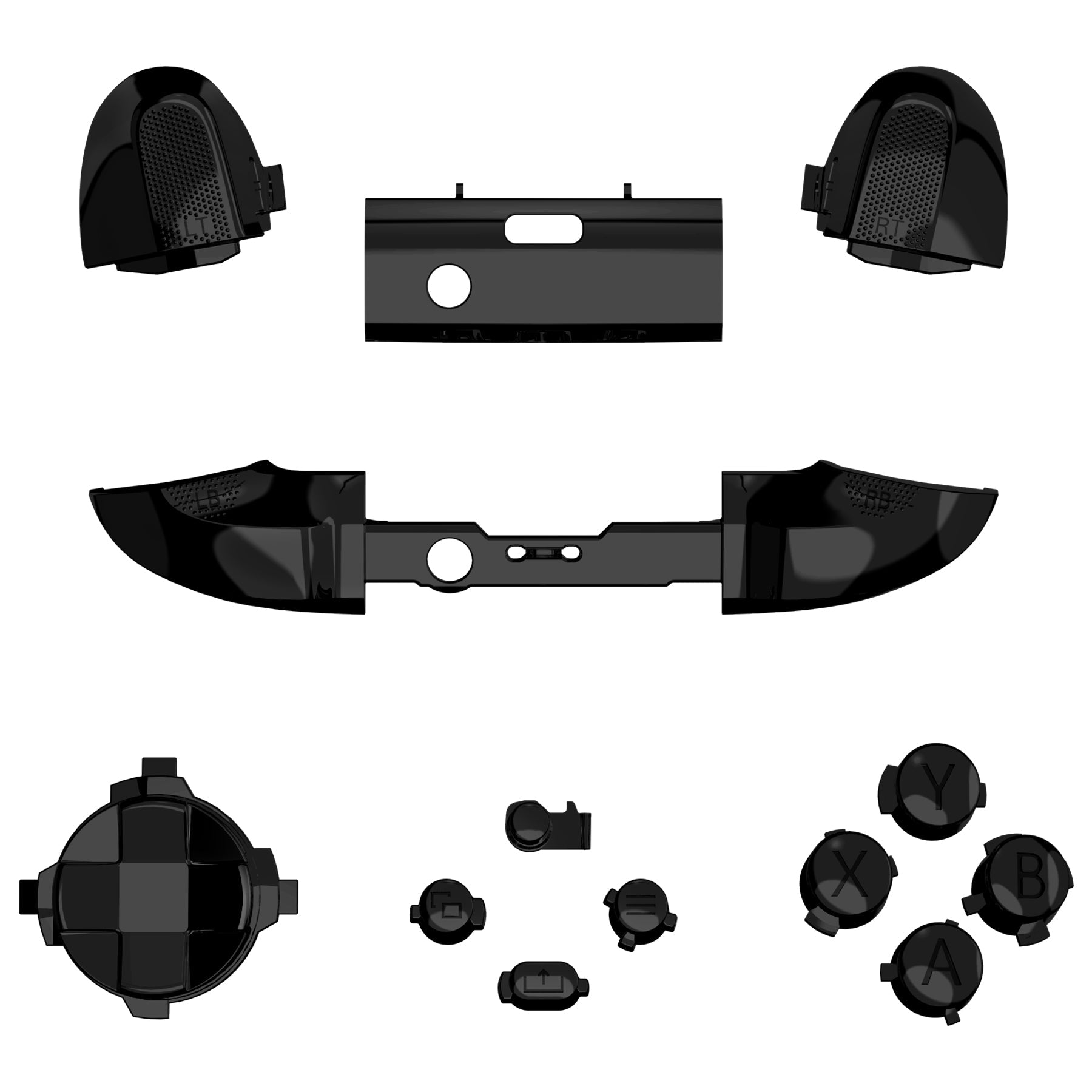 eXtremeRate Replacement Full Set Buttons for Xbox Series X & S Controller - Chrome Black eXtremeRate